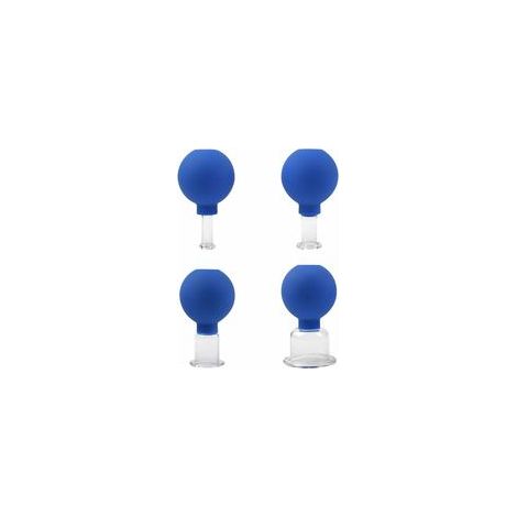 Set de 4 ventouses en verre, 4 tailles, pour massage anti-cellulite, visage et corps – (1/5)