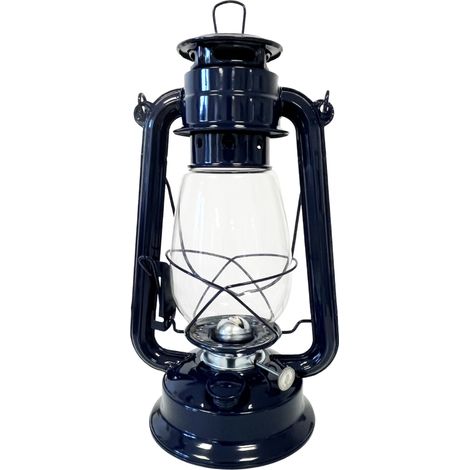 Lampe tempête bleu marine en métal 30 cm (1/4)