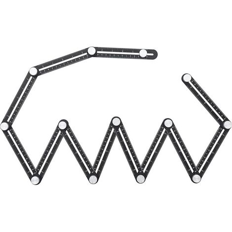 BEBUSINGOTO Règle de mesure multi-angle, outil de rapporteur à 12 côtés, outil de gabarit amélioré, localisateur en alliage d'aluminium (1/5)
