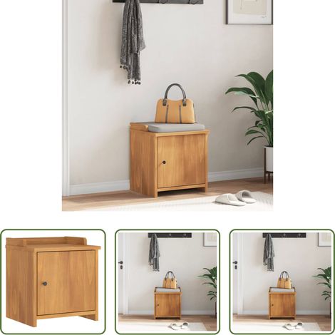 vidaXL Akazienholz Optik - Flurbank SANDNES 45x40x50 cm Massivholz Kiefer (1/5)