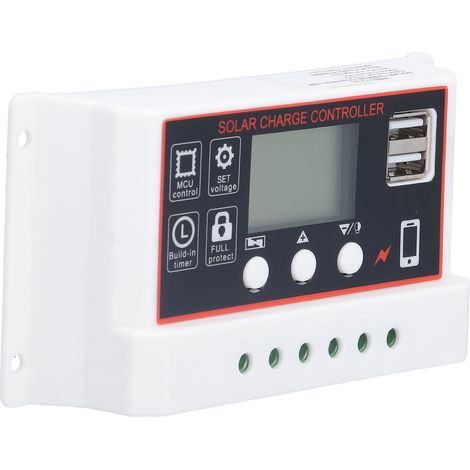 Régulateur solaire 30A pour batteries lithium, contrôleur photovoltaïque à fonction de protection simple, dispositif de charge intelligent (1/5)