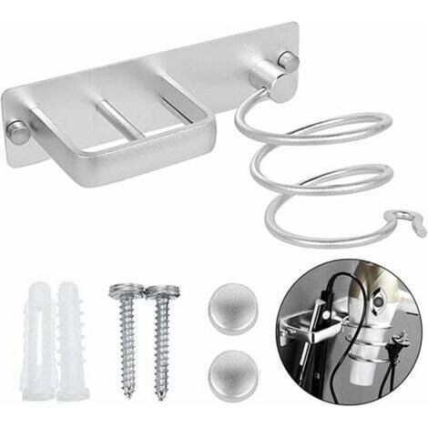 Porte Sèche Cheveux, Fer à Lisser Support de Porte Sèche Cheveux Mural en Aluminium, avec Range-câbles pour Ranger Le sèche-Cheveux, Le lisseur, Les brosses à Cheveux et Plus (1/5)