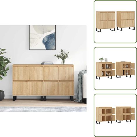 Buffets 2 pcs chêne sonoma bois d'ingénierie - Buffet Classique - Meuble De Rangement - Armoire - Commode - Bois D'ingénierie (1/5)