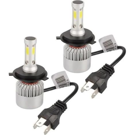 Ampoule Lampe Halogène H4 20000LM 200W CREE LED Phare de voiture Ventilateur Intégré 6500K Blanc LD1032 YYV (1/4)