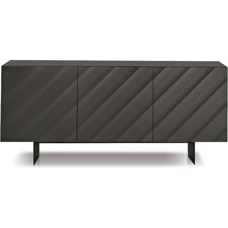 Madia in legno 180 cm 3 ante Antracite 2 piedini - KALLA (1/3)