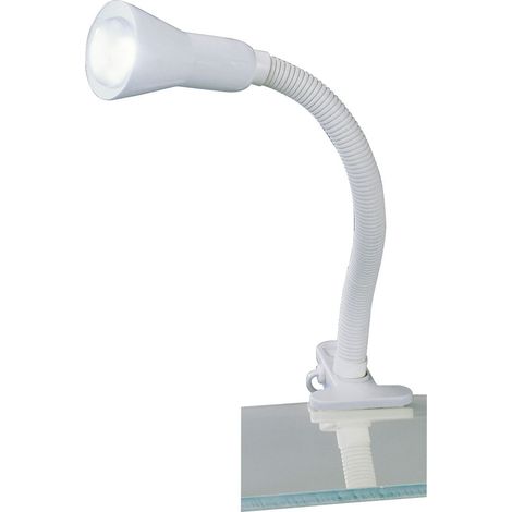 Schlauch-Klemmlampe, E14, Höhe 49cm, flexibel, weiß