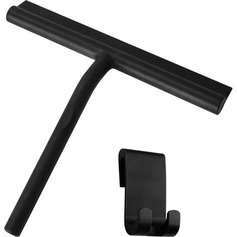 Ensemble grattoir de douche avec support, grattoir de salle de bain, grattoir en silicone pour vitres, miroir mural de douche sans traces, ensemble grattoir et vitre 21 cm (1/4)