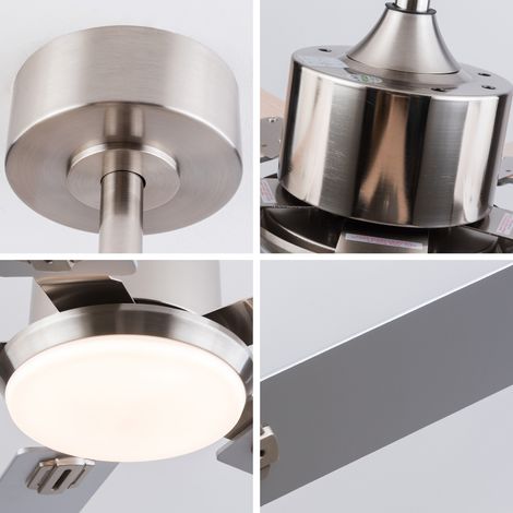 Ventilateur de plafond 132 cm avec LED dimmable, télécommande, 5 pales et moteur DC silencieux 6 vitesses pour chambre et salon (1/5)