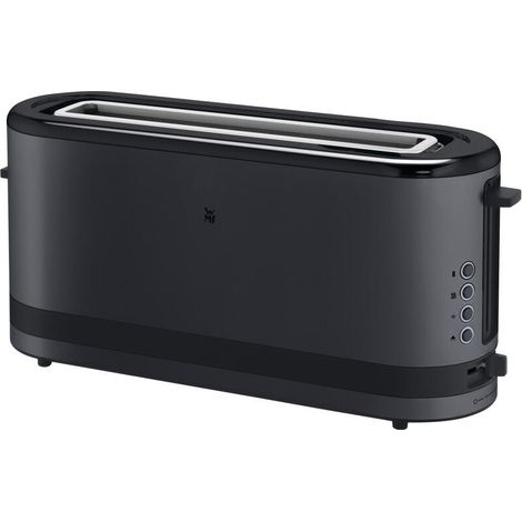 Tostadora WMF XL Kitchenminis, color negro intenso, 900 W, monocámara, acabado negro mate. (1/4)