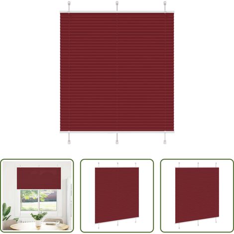 Sichtschutz - Plissee Bordeauxrot 120x100 cm Stoffbreite 119,4 cm Polyester (1/5)