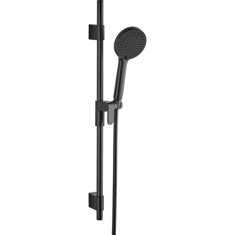 Set doccia stile industriale - 3 funzioni, portata 7 l/min - flessibile 70 cm - nero opaco (1/5)