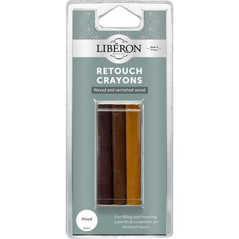 Liberon Retouch Crayons Set – Mixed Colors, Pack of 3