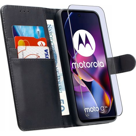 Funda para Motorola MOTO G54 5G SMART CLASSIC BOOK CASE CERRADA + CRISTAL (1/5)