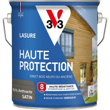 Lasure Haute Protection Biosourcée V33 gris anthracite Satin - 2,5L