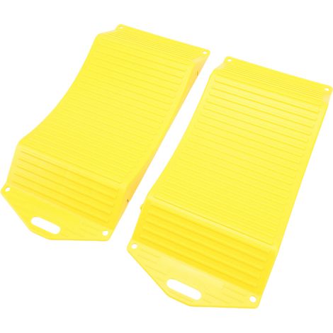 1 paire de rampes de protection pour pneus de roue, coussinets antidérapants, durabilité toutes saisons, HDPE pour voitures de sport, SUV, camping-cars, remorques, camions, camping-cars, jaune, petit  (1/5)