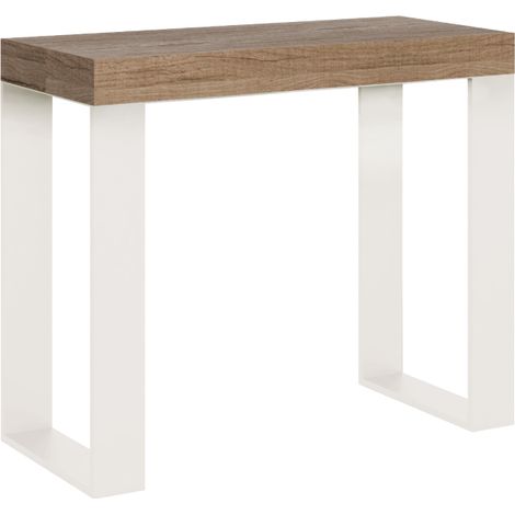 Consolle allungabile 90x40/300 cm Tecno Quercia Natura telaio Bianco (1/5)