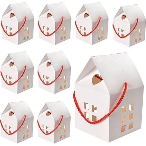 26 Pcs BoîTes En Papier Kraft, Petits Coffrets Cadeaux Kraft BoîTe Cadeau En Papier Kraft BoîTes-Cadeaux En Papier Kraft Pour L'Artisanat, 8x8x7.5cm, Pour Cadeau De Bricolage, Mariage, FêTe (Blanc) (1/5)