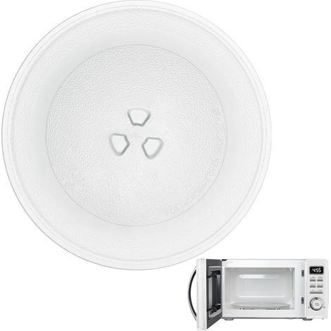 Plateau micro onde 24,5 cm en verre, plateau tournant de rechange avec 3 points de maintien intégrés, plateau rond compatible avec micro onde à support circulaire(16-19cm) (1/5)