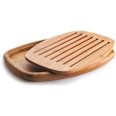 Schneidebrett Lacor Bambus 40x27x3 cm Krümelfänger