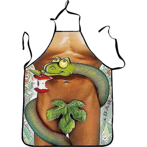 Tablier amusant - Tablier de cuisine/pâtisserie ajustable pour couple, motif homme musclé et femme sexy (1/5)