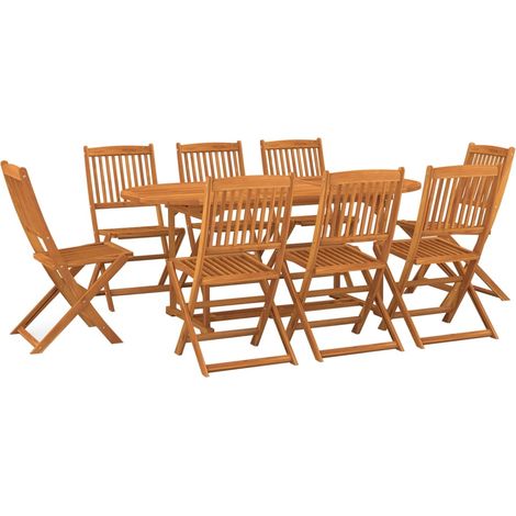 Maison Exclusive - Set da Pranzo da Giardino 9pz 180x90x75cm Legno Massello Acacia