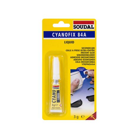 Colle secondaire liquide SOUDAL SUPER GLUE pour céramique, métal, plastique et cuir