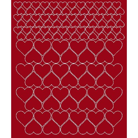 Pegatinas de corazón para casco de bicicleta, 116 unidades, rojo oscuro mate