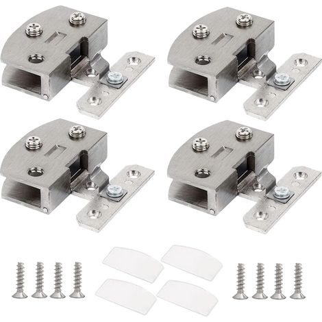 Charniere Porte Verre 4 Pièces En Alliage De Zinc Charnière Charnière Charnière Pliante en Verre charnières de Portes avec Vis pour le Verre de 5-6 mm D'épaisseur pour Porte de Douche (1/5)
