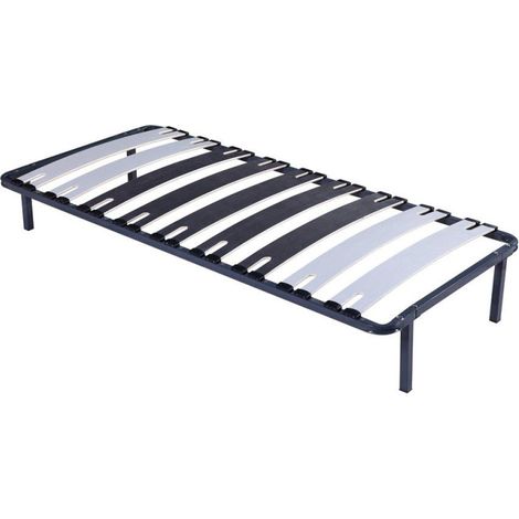 Sommier Cadre à Lattes Metal 120x200 cm - 29 cm - 9 Larges Lattes de 12,5 cm - Épaisseur 1,2 mm - Solide et Confortable - Cadre à Latte Patrick (1/4)