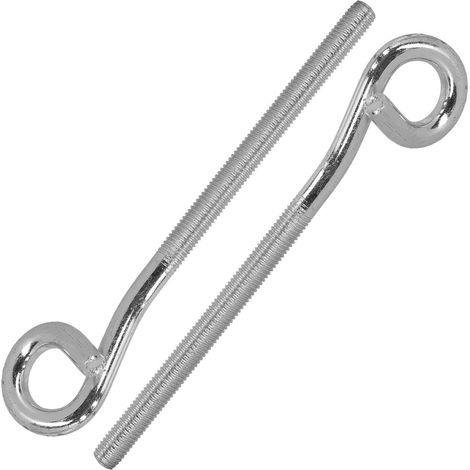 Gancho para columpio de techo, envuelto, atornillable, acero inoxidable, M12, 21 cm, 2 unidades (1/5)