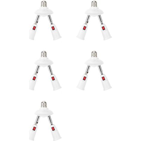 Dieser Adapter ist mit 5 E27 2-in-1 verstellbaren 360-Grad-Splitterfassungen kompatibel. Er enthält außerdem einen Standard-E27-LED-Lampenfassungsadapter. (1/3)