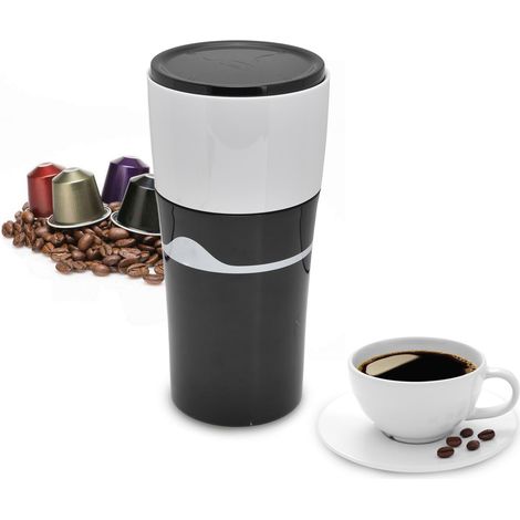 450-ml-Filterkaffeemaschine, tragbare Reisekaffeemaschine für den Outdoor-Bereich, kompatibel mit schwarzen und weißen K-Cup-Kapseln. (1/5)