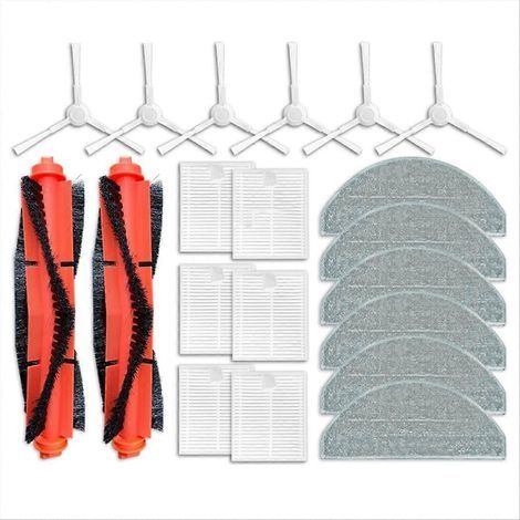 Pièces de rechange pour aspirateur robot Xiaomi E10, E12, B112 : brosse latérale, filtre HEPA, lingette de nettoyage. (1/5)