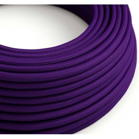 Cavo tessile al metro creative-cables effetto seta viola imperiale lucido rm14 2x0,75mm - xz2rm14 (1/4)