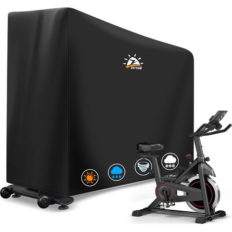 Housse de vélo d'appartement 600D en polyuréthane imperméable pour le rangement à l'extérieur, housses de vélo robustes pour vélo droit, vélo elliptique, protection contre les (1/5)