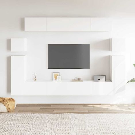 8-tlg. TV-Schrank-Set Weiß Holzwerkstoff (1/5)