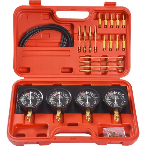 4-teiliges Vergaser-Synchronisations-Vakuummeter-Set, Werkzeugsatz zur Einstellung des Vergaser-Synchronisators für Motorrad und Auto, Kraftstoff-Vakuum-Synchronisationsset (1/5)