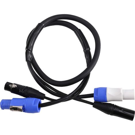 Powercon Combo 1m XLR DMX512 Flexibles Stromkabel, 3 x 1,5 mm Kombi-Stromkabel für Bühnen-Movinglights (1/5)