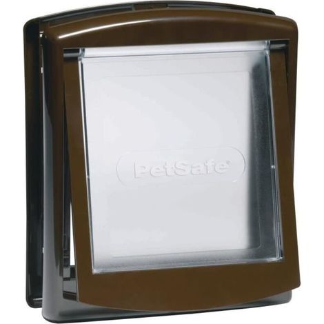 (brun-Marron)PetSafe Porte à 2 voies pour chiens chats 730 Petit 17,8 x 15,2 cm Marron 411396