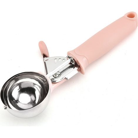 Cuillère à glace en acier inoxydable, finition rose, solide et ergonomique, service desserts (1/5)