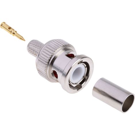 Connecteur coaxial RS PRO Mâle Droit, raccordement A sertir 75O Montage sur câble ( Prix pour 1 ) (1/3)