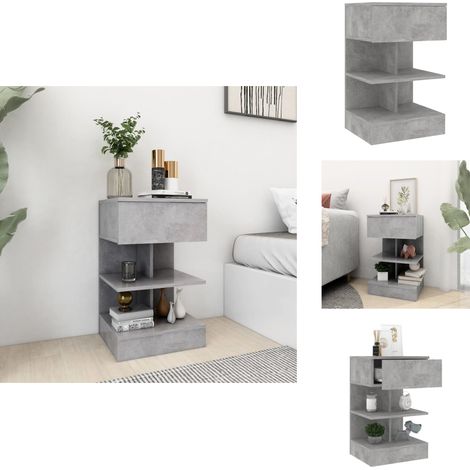 Table de chevet Gris béton 40x35x65 cm Bois d’ingénierie - Table De Chevet - Meuble De Chambre - Table Nuit - Rangement - Design Moderne (1/5)