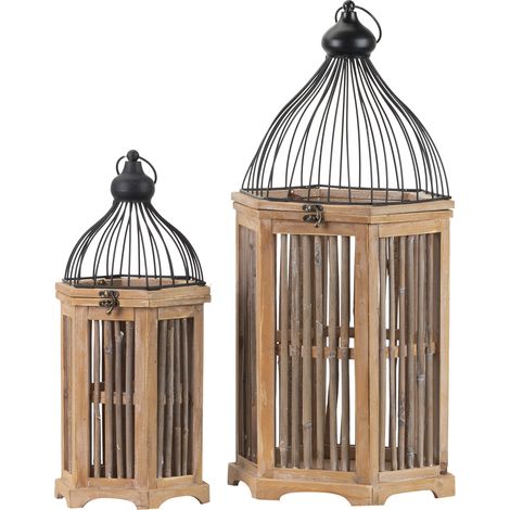 2er Set Antike Laternen 31X27X66/22X19X48 cm (1/5)