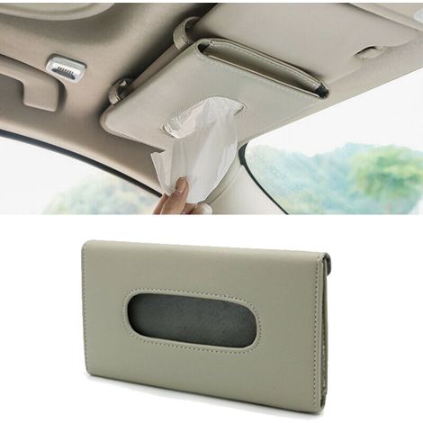 Boîte à mouchoirs portable à suspendre au pare-soleil de voiture, boîte en papier créative pour pare-soleil, type d'emballage, décoration intérieure de voiture (1/5)