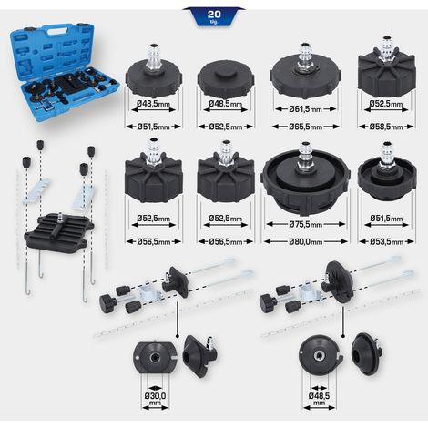 Brilliant Tools Universal-Adaptersatz zur Bremsentlüftung, 20-tlg.