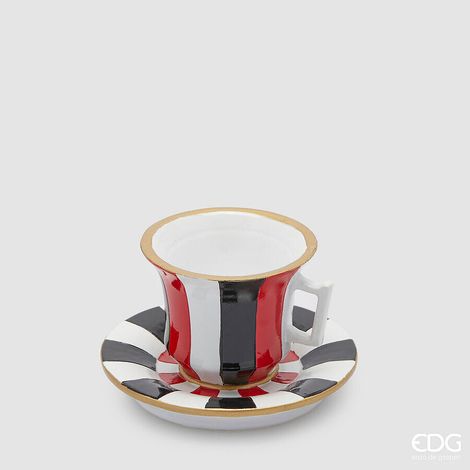 EDG Enzo De Gasperi Portacandela Tazza  Natale H 7,5 Cm D 12 Cm White Black (1/5)
