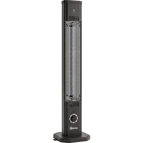 Panneau chauffant infrarouge sur pied fibre carbone 2000W, télécommande, 8 niveaux chaleur, minuterie, housse protection et anti-bascule pour terrasse et jardin (1/5)