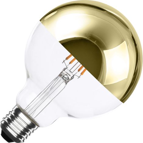 Bombilla Filamento LED E27 Casquillo Gordo 6W 600 lm G95 Gold Reflect No Flicker 2200K Súper Cálido