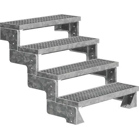 Dolle Außentreppe Gardentop 72-88cm Geschosshöhe mit Gitterrost 80cm breit ohne Geländer