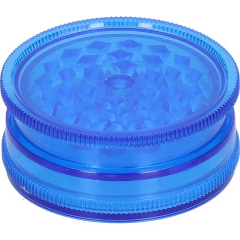 Moulin à tabac plat en plastique bleu, broyeur portable pour herbes, outil de concassage et broyage, idéal pour cadeau.